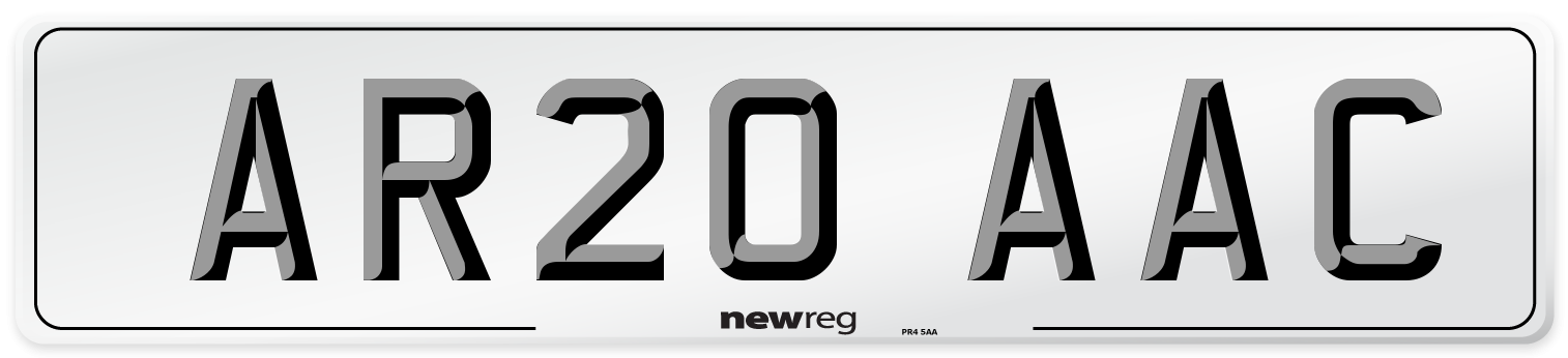 AR20 AAC Number Plate from New Reg